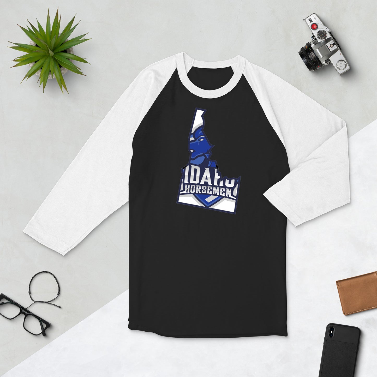 State of Idaho Logo - 3/4 sleeve raglan shirt