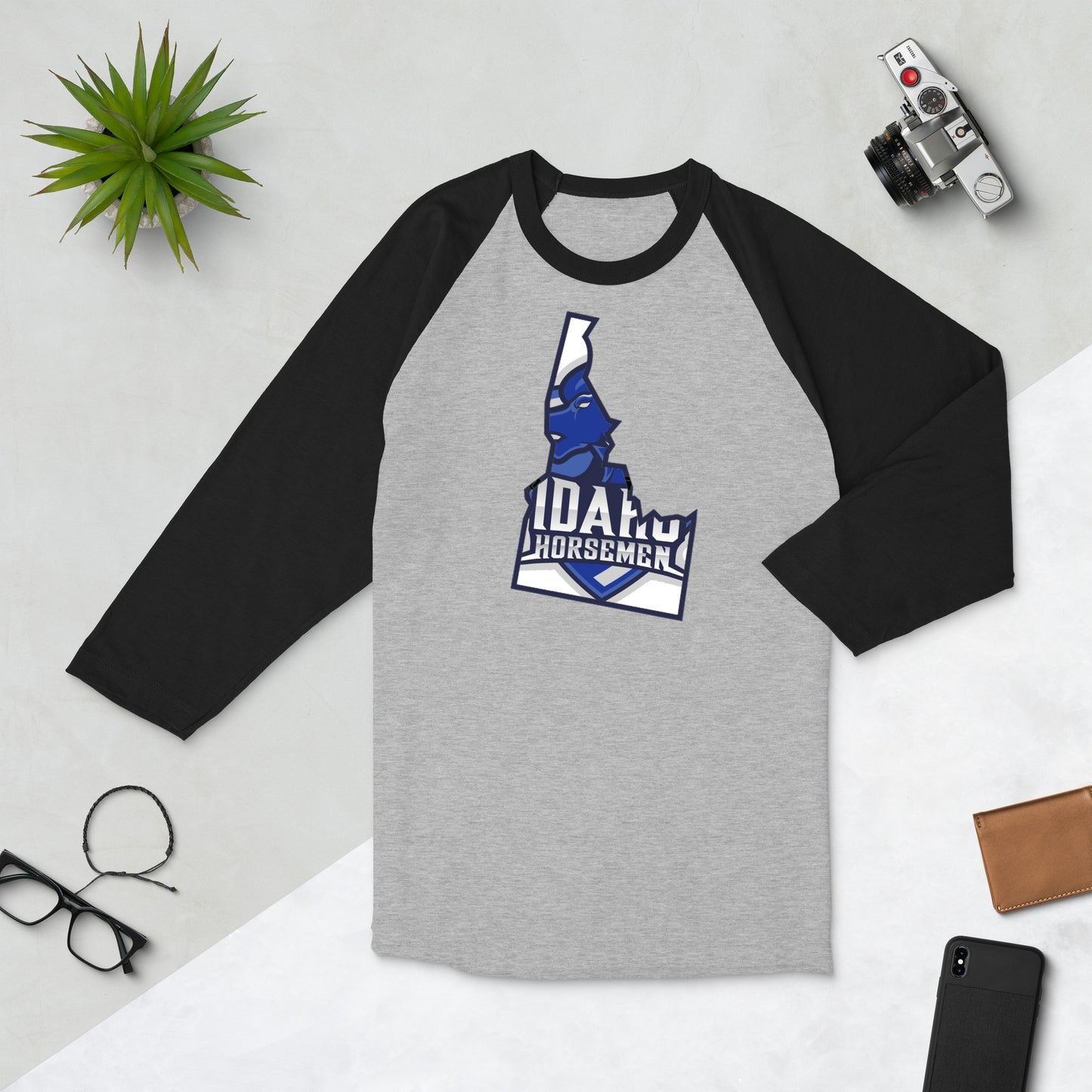 State of Idaho Logo - 3/4 sleeve raglan shirt