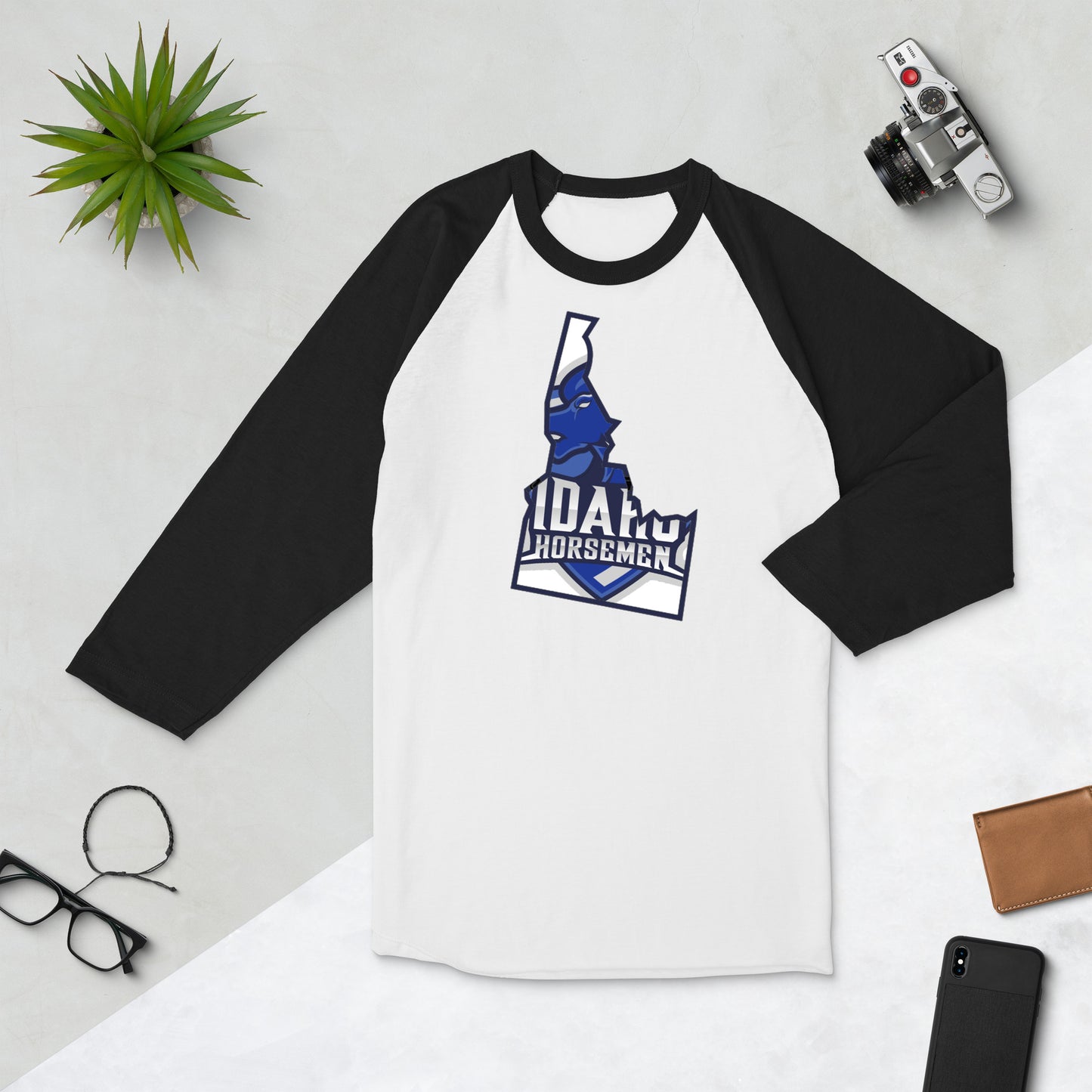 State of Idaho Logo - 3/4 sleeve raglan shirt